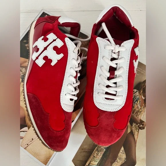 Tory Burch Red Suede Women’s Sneakers - Picture 5 of 7